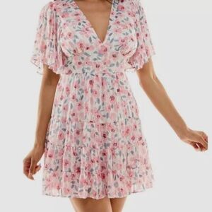 B Darlin Pink Floral Mini Dress